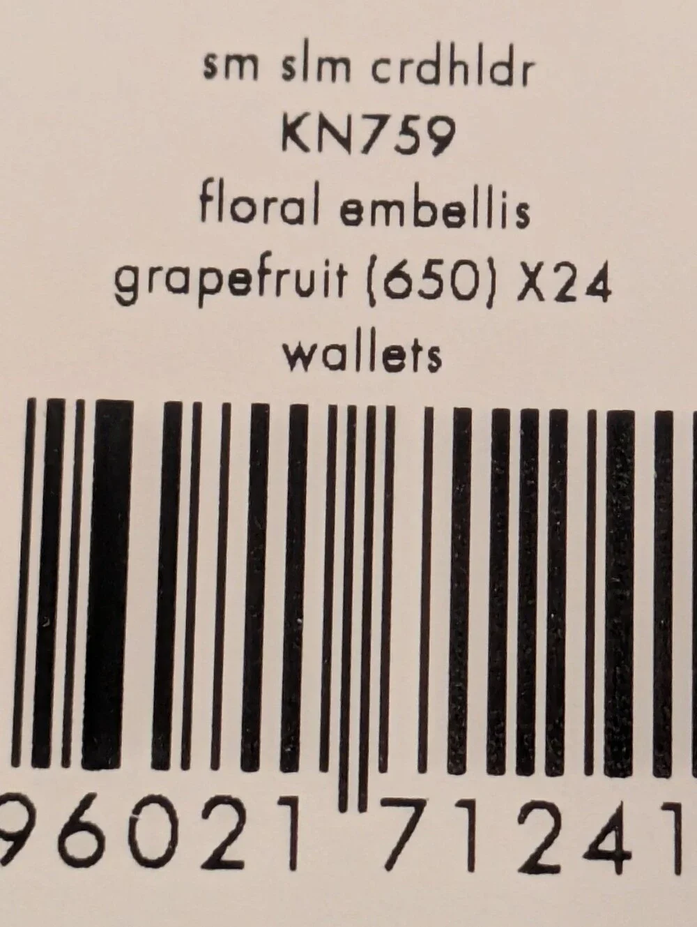 Kate Spade New Slim Card Holder Pink Floral Embellished Grapefruit